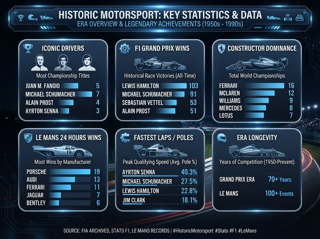 Historic Motorsport statistics infographic
