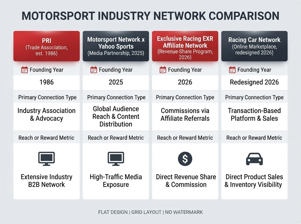 Racing Community and Networking comparison chart