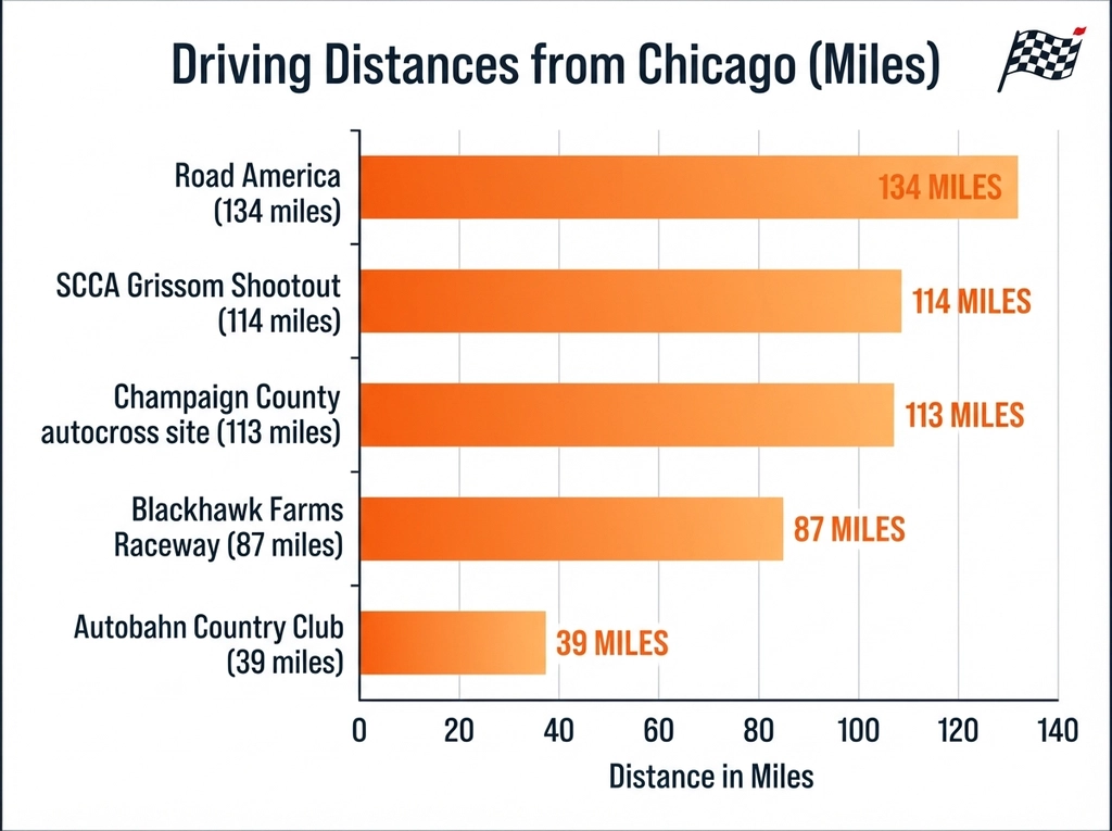 Local Racing Events and Clubs comparison chart