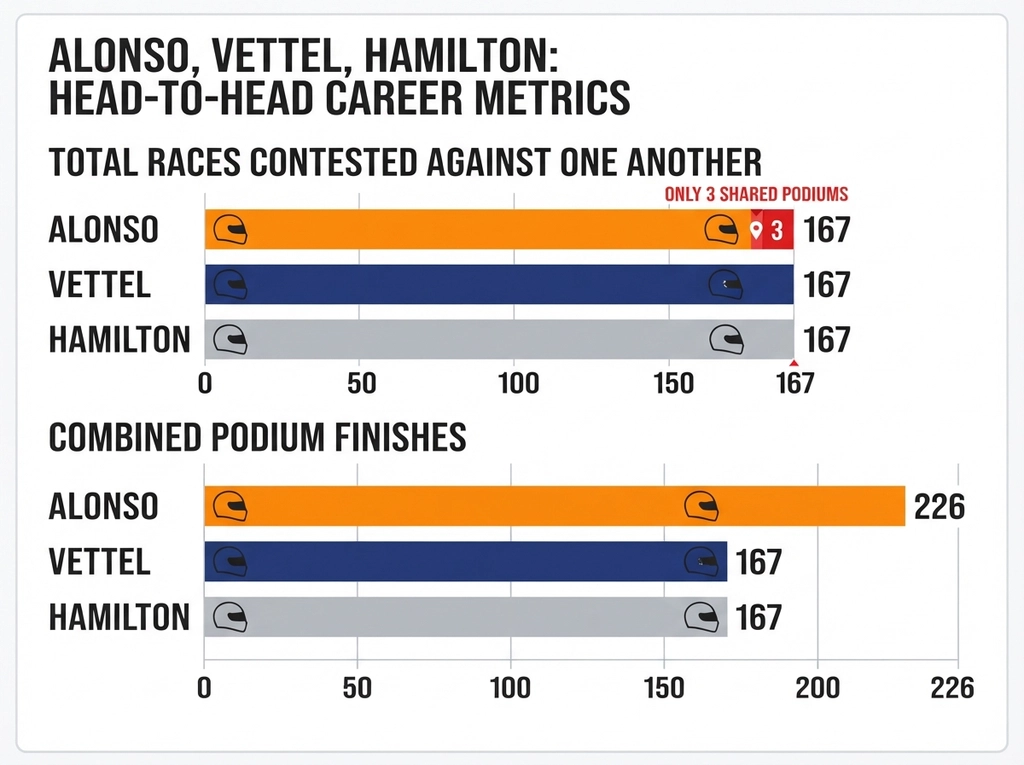 F1 driver records and milestones by season comparison chart