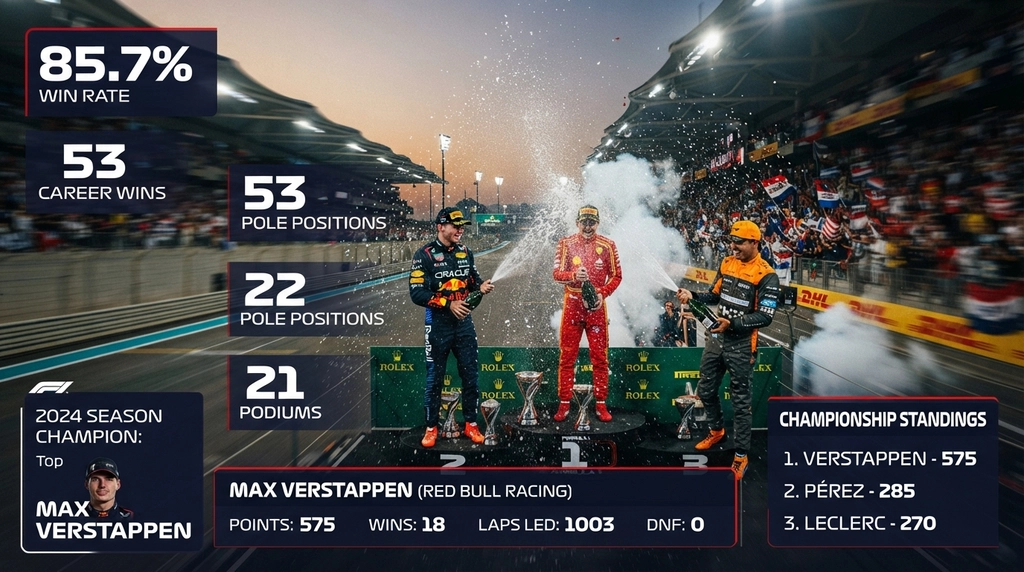 Statistics on driver records at the end of the F1 season