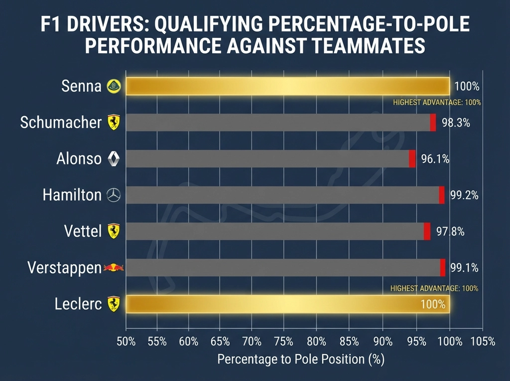 Comparison of F1 drivers' qualifying performances across history comparison chart
