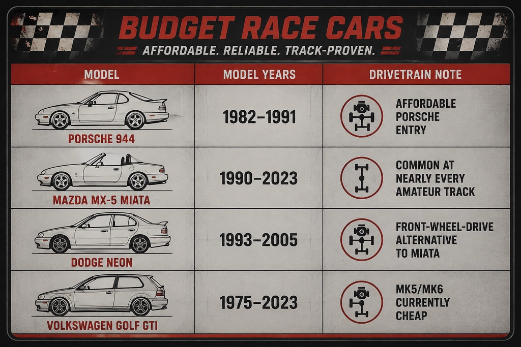 Cost-Effective Racing Options comparison chart
