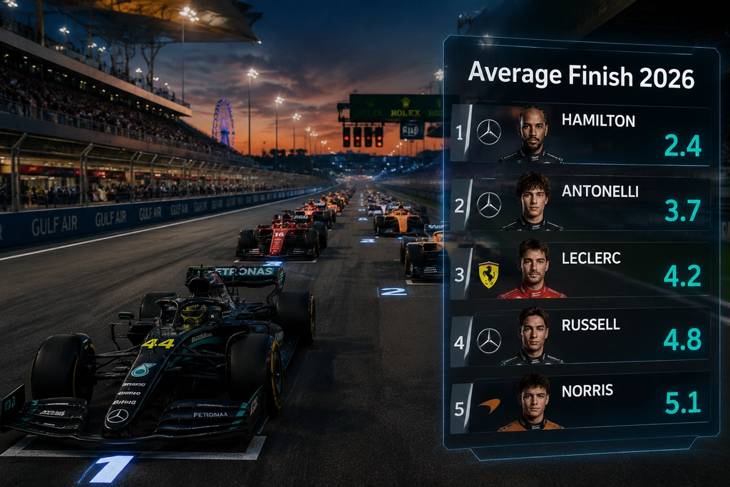 Career average finishing positions of F1 drivers by year