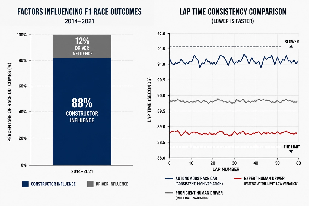 Statistical performance reviews of motorsport drivers comparison chart