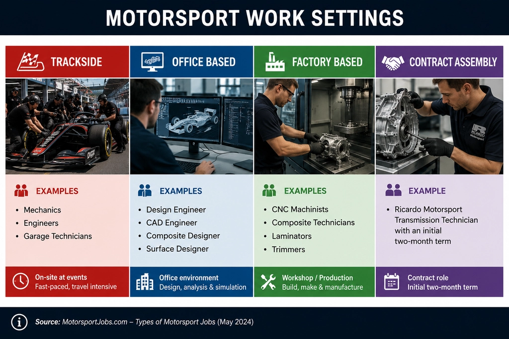 Motorsport Technical Roles comparison chart