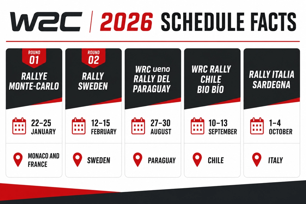 2026 World Rally Championship Schedule statistics