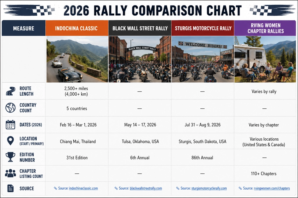 Most Anticipated Rallies in 2026 comparison