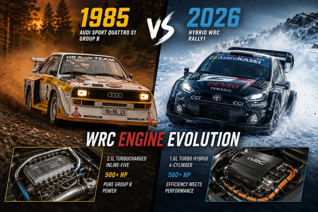 What statistics capture the differences between World Rally Championship engines?