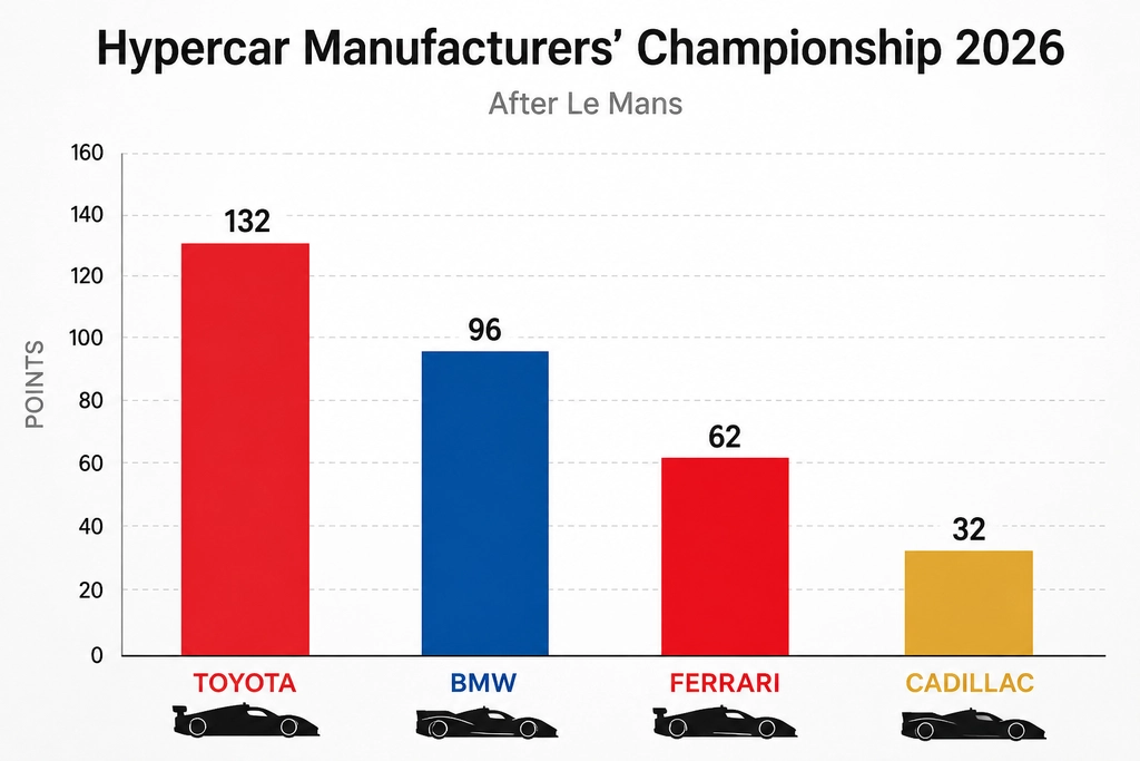 WEC Team Standings 2026 comparison chart