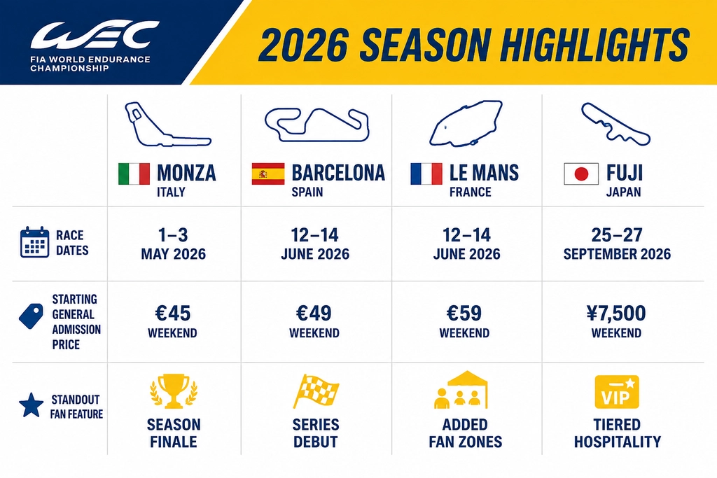 WEC Fan Experience in 2026 comparison