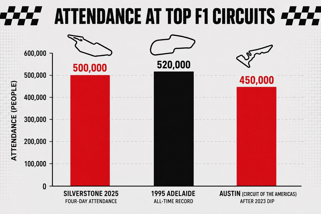 What factors influence the attendance figures for F1 races? comparison chart